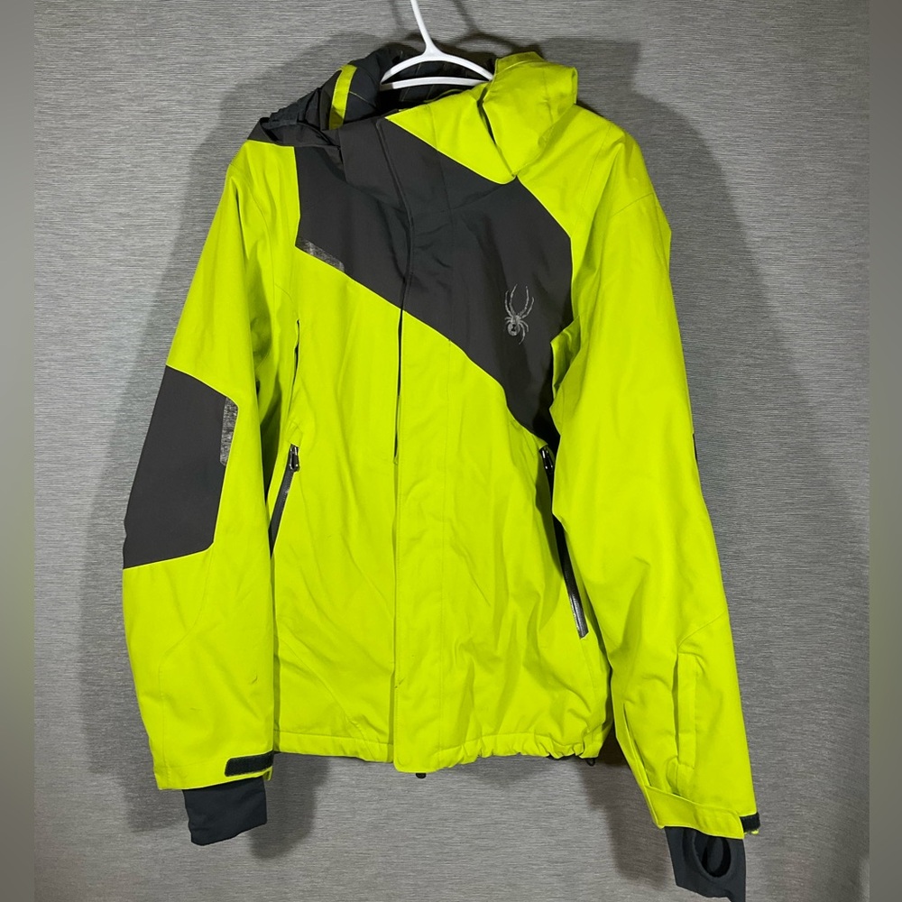 Men’s Spyder Lime Green Jacket with Black Accents, size M